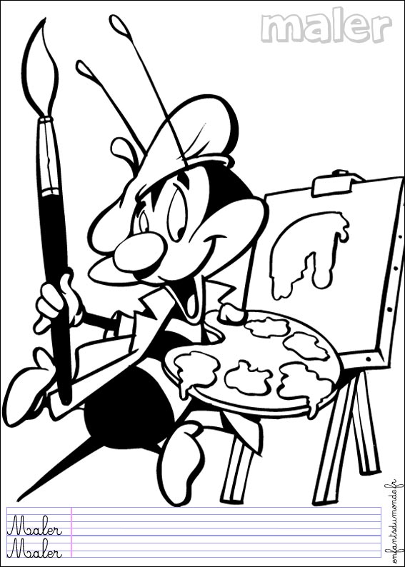 coloriage peintre 2